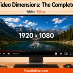 YouTube video dimensions infographic showing a 1920 × 1080 video frame on a modern monitor with 1920 px width, 1080 px height, and a 16:9 aspect ratio.